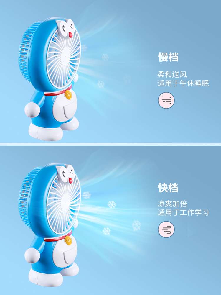 卡通桌面风扇户外便携手持usb小风扇宿舍桌面大风力静音充电风扇详情图7