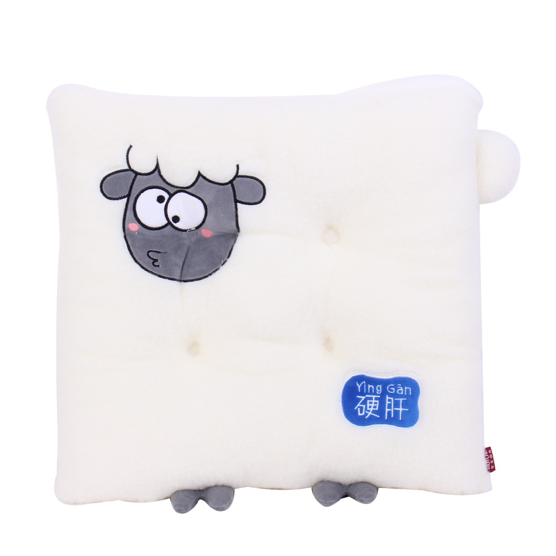 Cartoon cute animal little lamb cushion, Kanglewu Baole fleece cushion, warm and cotton-filled, custom-made Item Picture