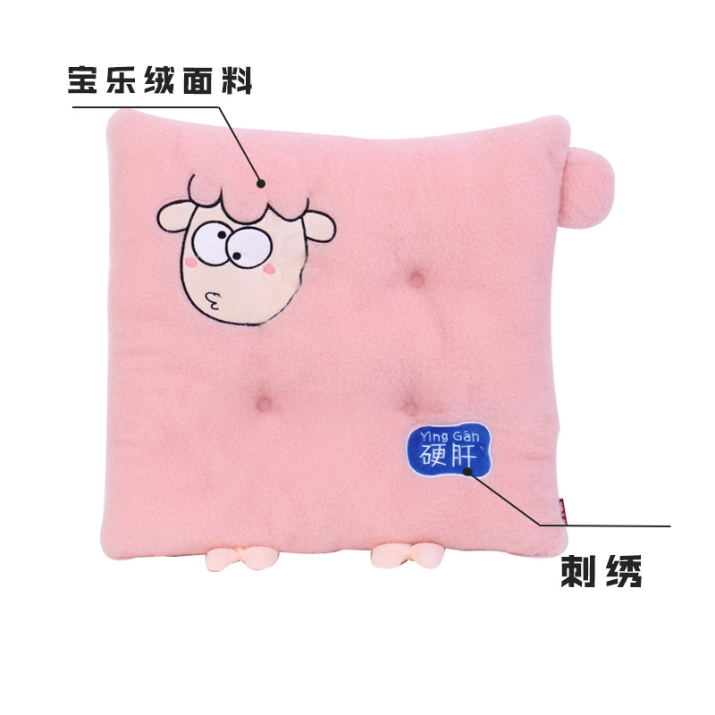 Cartoon cute animal little lamb cushion, Kanglewu Baole fleece cushion, warm and cotton-filled, custom-made pic 5