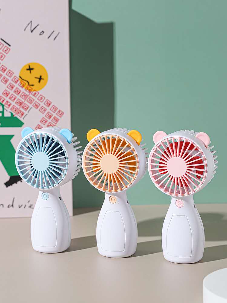 2024新品迷你usb充电水果花朵国潮卡通款便捷式小风扇白底实物图