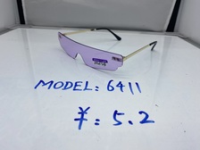 现货速发潮流设计金色金属眼镜脚无框紫色连体亚克力镜片太阳镜