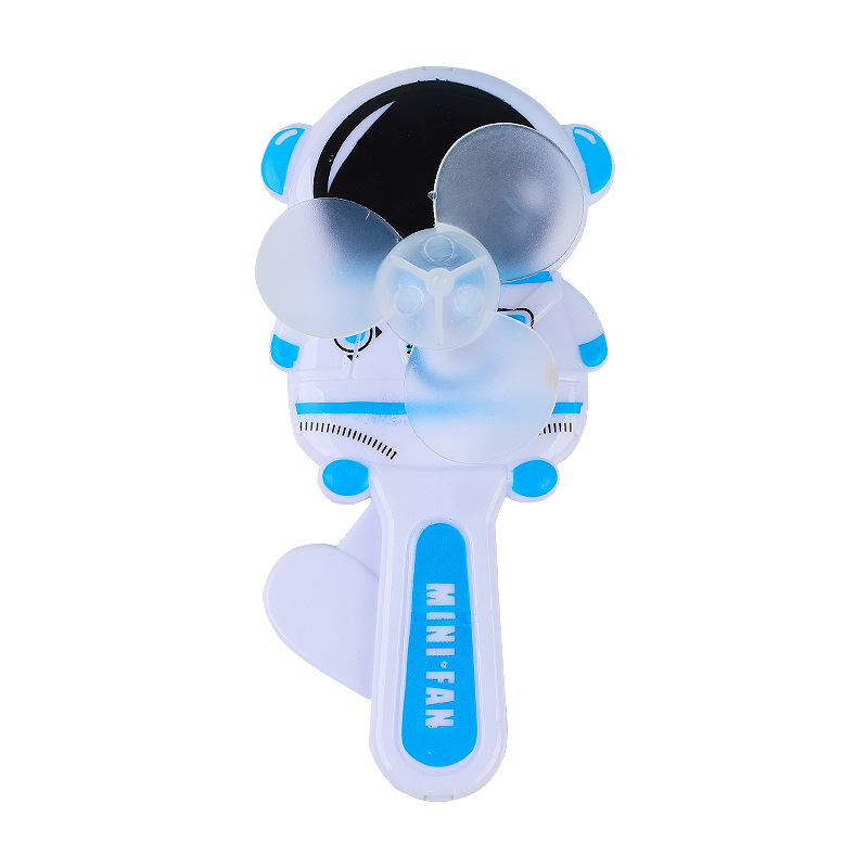 夏季手压风扇学生奖品礼物手持扇子儿童迷你宇航员小风扇白底实物图