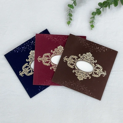 Manufacturers Direct Spot Custom Africa, Middle East, South America Hot Velvet High-Grade Exquisite Wedding Invitation Thank You Invitation Card Invitation Card