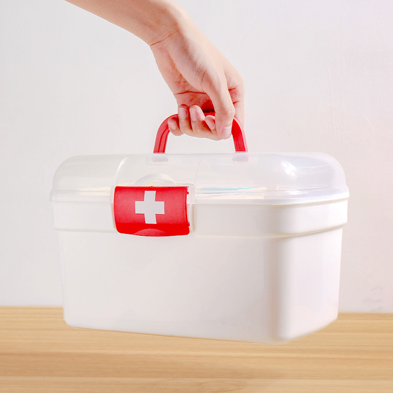 Medical Kit Household Double Plastic Storage Box Portable First Aid Medicine Kit Children's Medical Kit Medicine Organizer Box