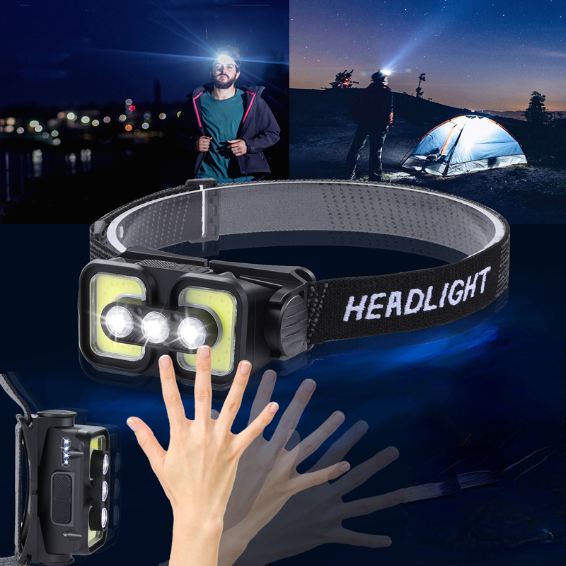 K361USB Charging Smart Wave Sensor Headlamp, COB cycling headlamp, Outdoor Camping lamp, miner's lamp, repair headlamp, camping lamp, Fishing lamp Application Scenario
