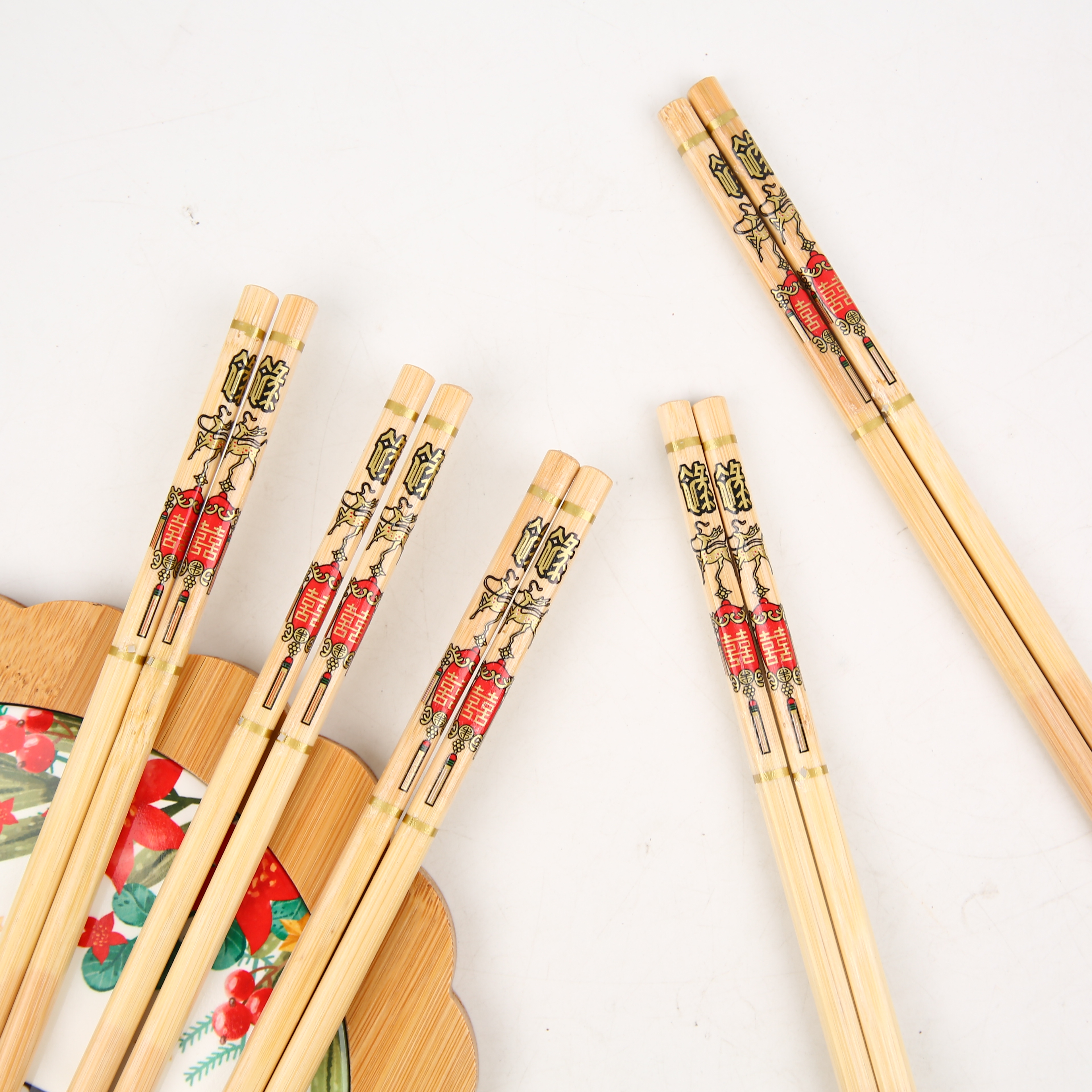 Natural Bamboo Chopsticks Set Exquisite Durable Package Five Double Factory Direct Sales details Picture