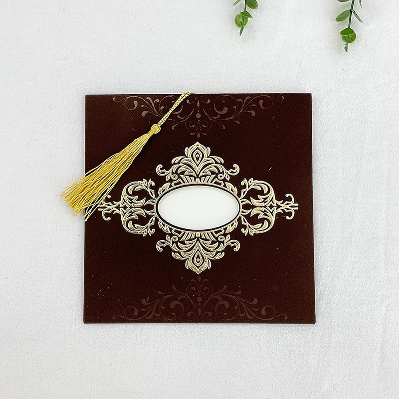 Manufacturers Direct Spot Custom Africa, Middle East, South America Hot Velvet High-Grade Exquisite Wedding Invitation Thank You Invitation Card Invitation Card details Picture