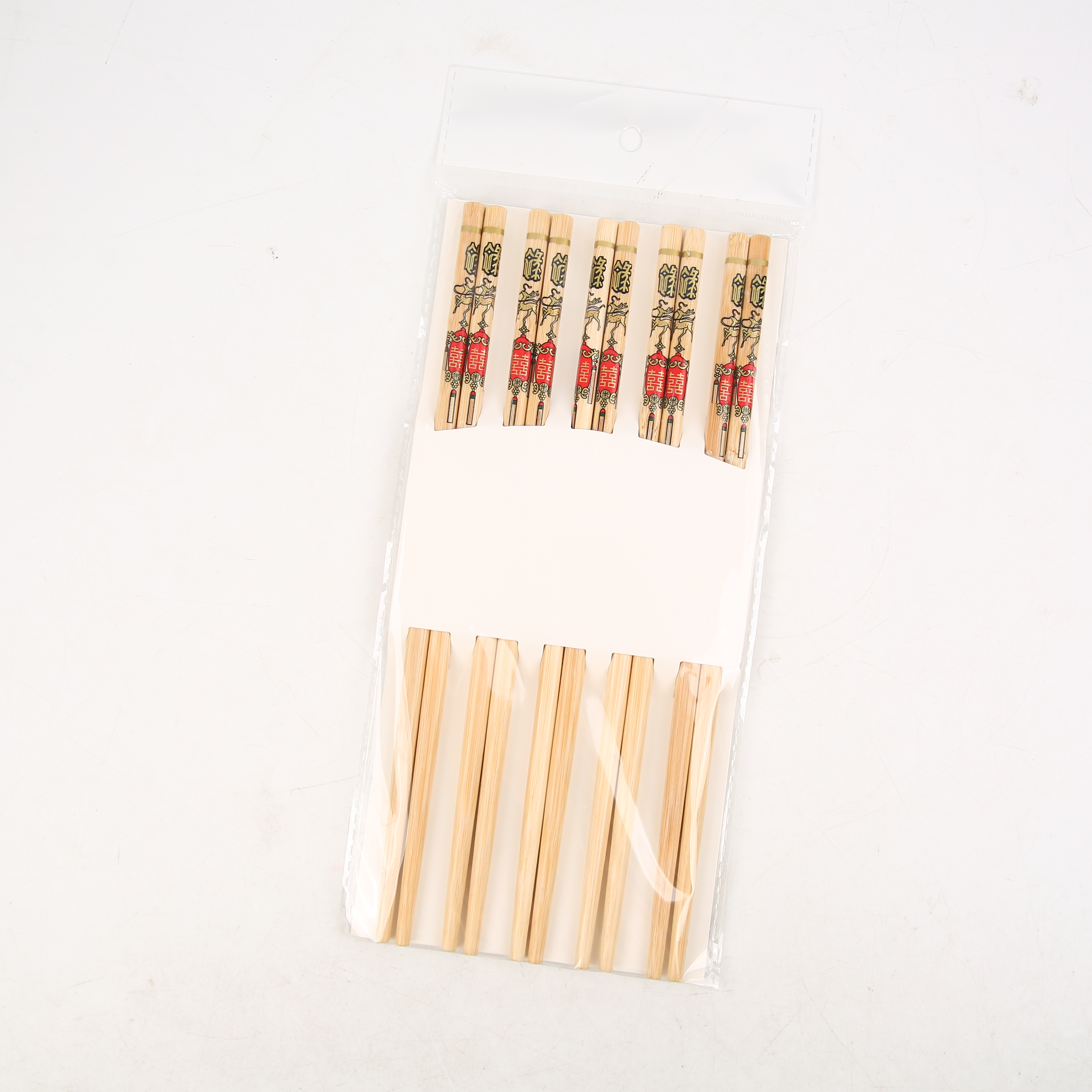 Natural Bamboo Chopsticks Set Exquisite Durable Package Five Double Factory Direct Sales