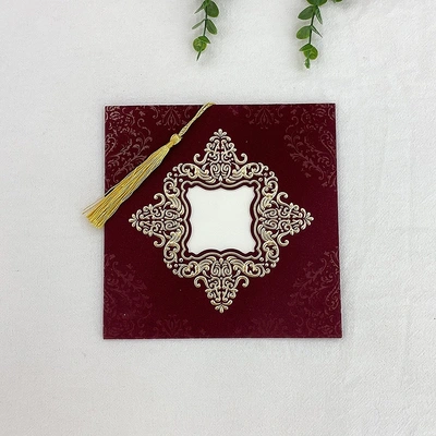 Manufacturers Direct Spot Custom Africa, Middle East, South America European Hot Stamping Flocking Fringe Wedding Invitation Thank You Invitation Card Invitation Card