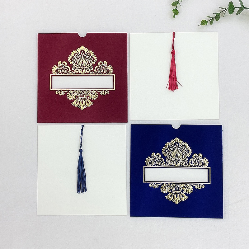 New African Central And Eastern European Style Elegant Hot Stamping Flocking Wedding Invitation Thank You Invitation Card Manufacturers Direct Sales details Picture