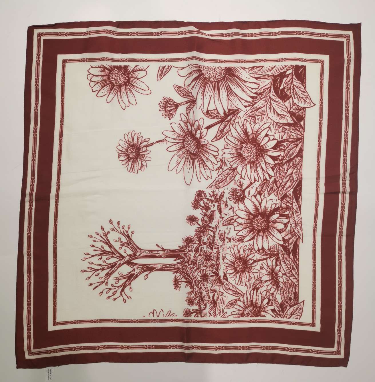 Silk Scarf Women's Senior Sense Of High-Grade Ladies All The New Scarf Bib Small Square Scarf 70*70 Specification drawing