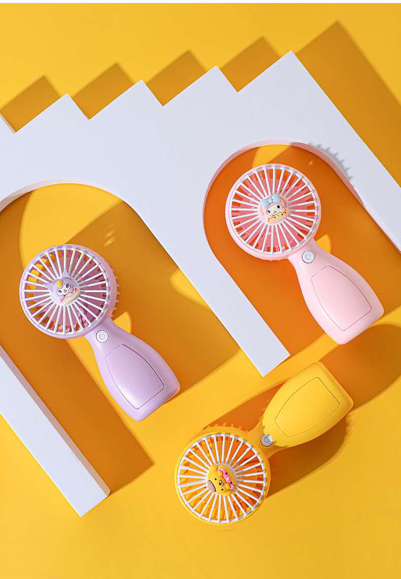 新款手持小风扇迷你的糖果色便携式卡通型一档电动小风扇细节图