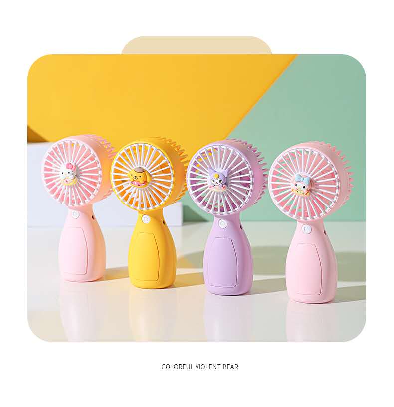 新款手持小风扇迷你的糖果色便携式卡通型一档电动小风扇产品图