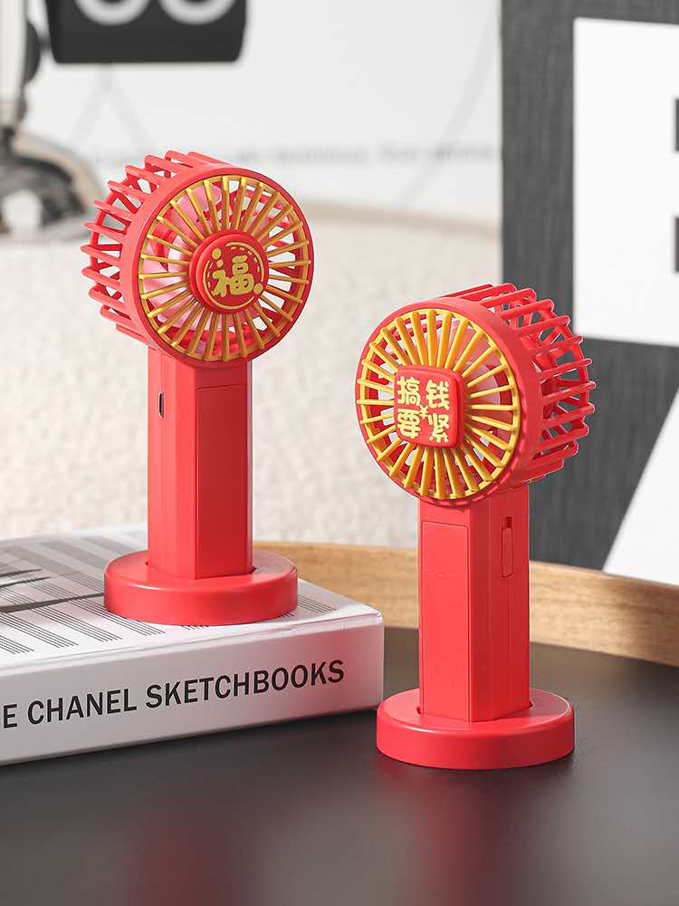 新品便携易带随身不占空间红色动力灯光二档强劲风速电动小风扇详情图9