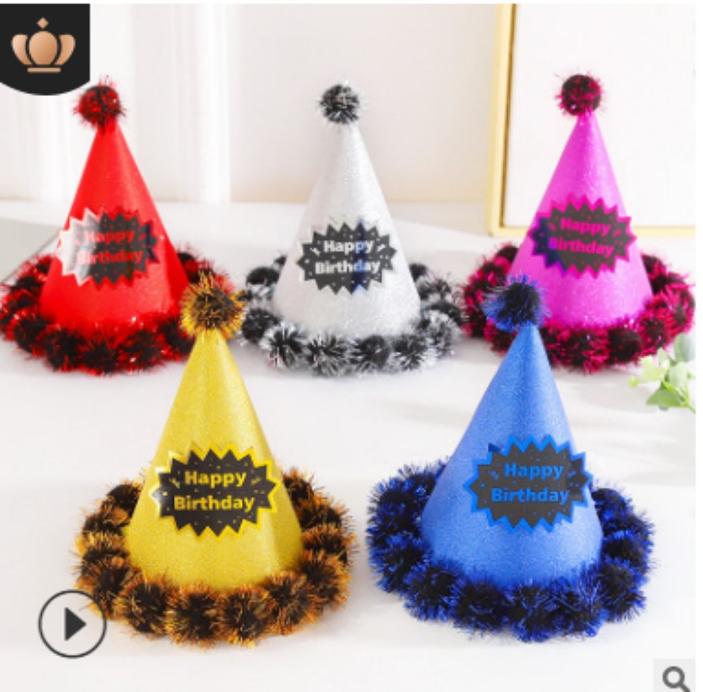 24cm金葱烫金生日卡生日快乐HAPPY BIRTHDAY毛