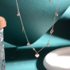 Korean version trendy and fashionable, versatile love diamond-encrusted necklace, letter titanium steel collarbone chain, rose gold jewelry, women's fine accessories Specification image