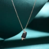 European and American fashion trend black Popsicle necklace, titanium steel rose gold jewelry, diamond-encrusted collarbone chain women's jewelry matching details Picture