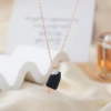 European and American fashion trend black Popsicle necklace, titanium steel rose gold jewelry, diamond-encrusted collarbone chain women's jewelry matching Specification image