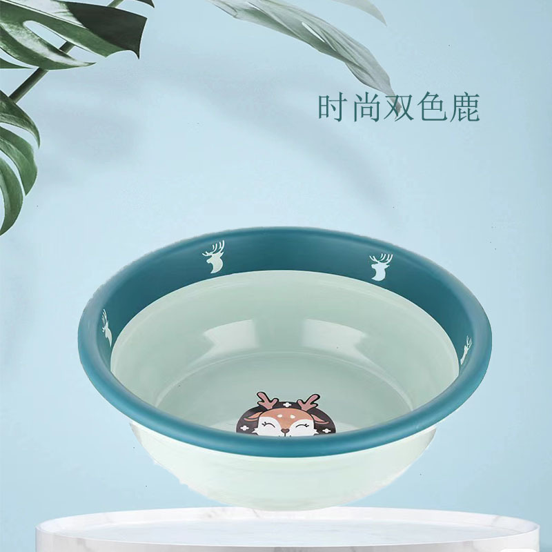 Thickened and deepened, with a high appearance level, it's a cute two-color cartoon plastic basin for children. It can be stacked in the dormitory to save space. It's a sink for washing vegetables Application Scenario