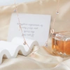 Korean version trendy and fashionable, versatile love diamond-encrusted necklace, letter titanium steel collarbone chain, rose gold jewelry, women's fine accessories details Picture