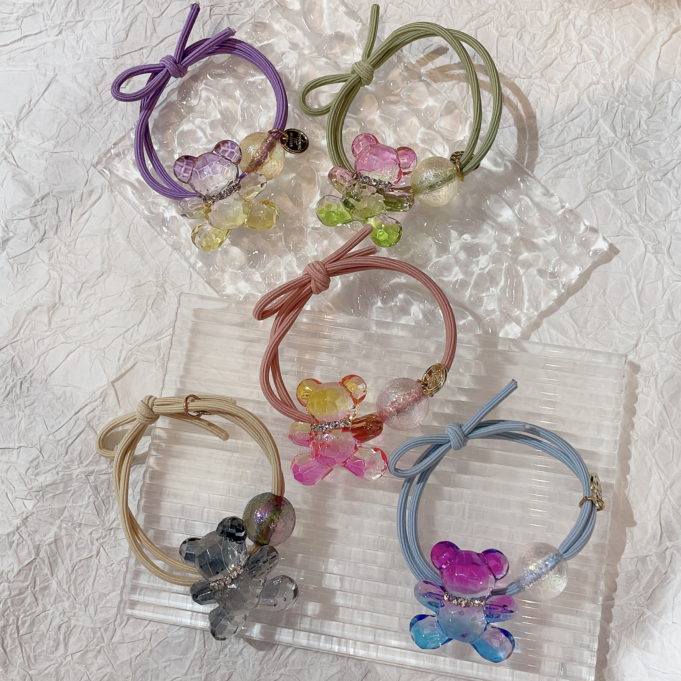 2024 New alloy high-end atmospheric pressure clip headwear, girls' hair accessory, colorful hair clips, exquisite transparent leather bands Item Picture