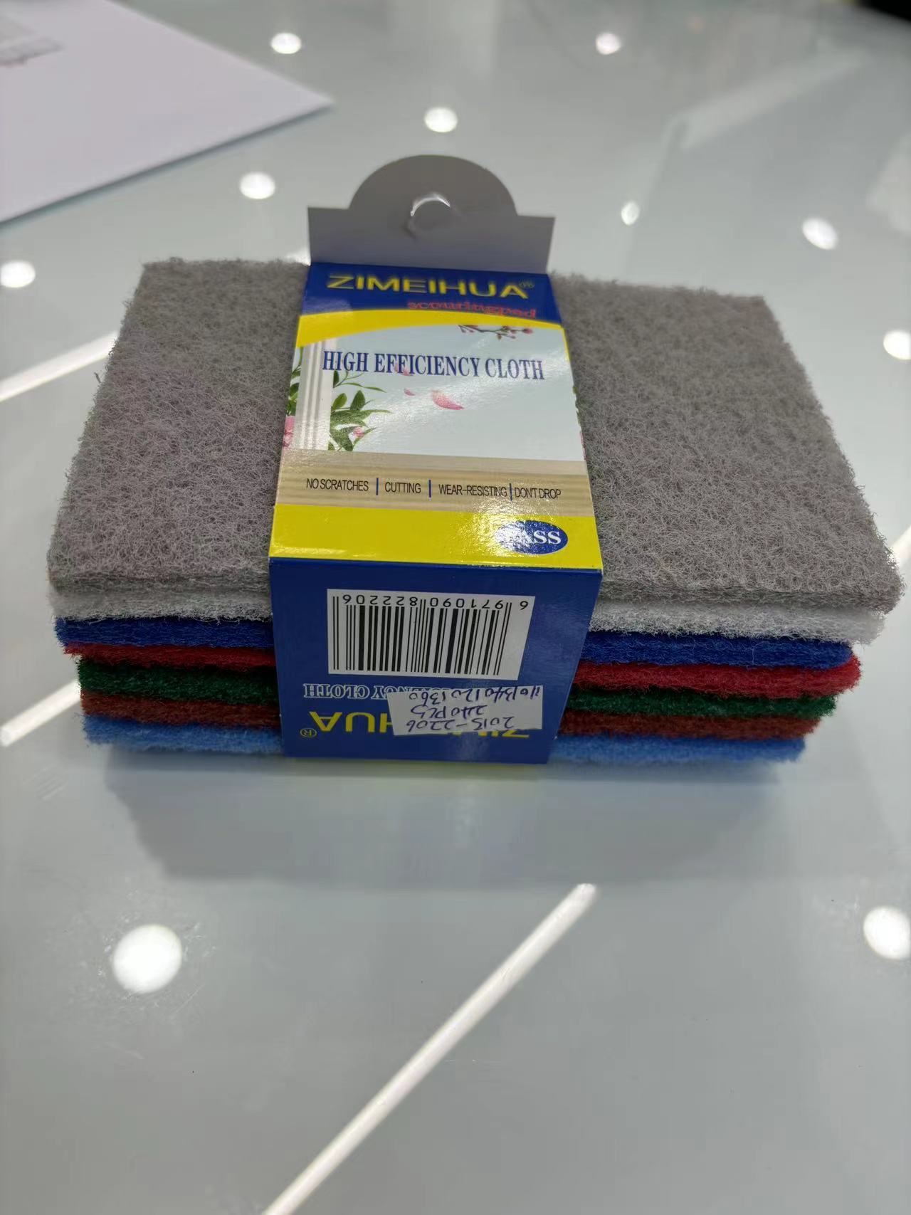 Direct supply from the manufacturer: 7 pieces of acrylic particle scouring pads for rust and dirt removal, washable POTS with sand, diamond sand, needled dishwashing cloths, and mixed color sets