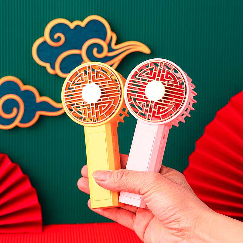 2024新款便捷二档灯光国潮风迷你usb充电小风扇礼品详情图5