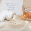 A versatile European, American and Korean style curved diamond necklace, titanium steel rose gold-plated collarbone chain, non-fading women's accessory gift trend details Picture