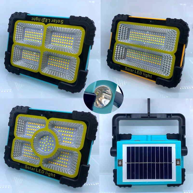 Solar-powered charging work light, portable hand-held light, outdoor LED emergency light, night market street light, outdoor ultra-bright camping light, multi-functional floodlight, portable emergency hand-held work light
