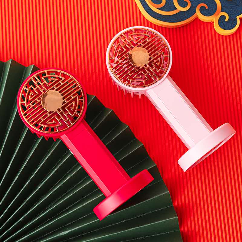 2024新款便捷二档灯光国潮风迷你usb充电小风扇礼品详情图4