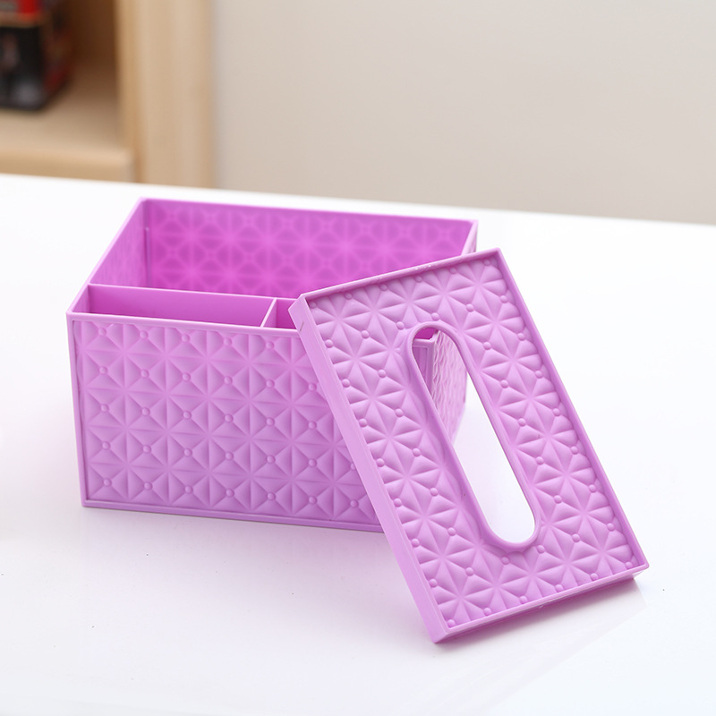 Multi-functional creative plastic storage tissue box desktop remote control miscellaneous storage box Specification image