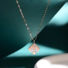 Korean style simple square letter necklace, titanium steel shell rose gold collarbone chain, non-fading women's accessories, versatile Specification image