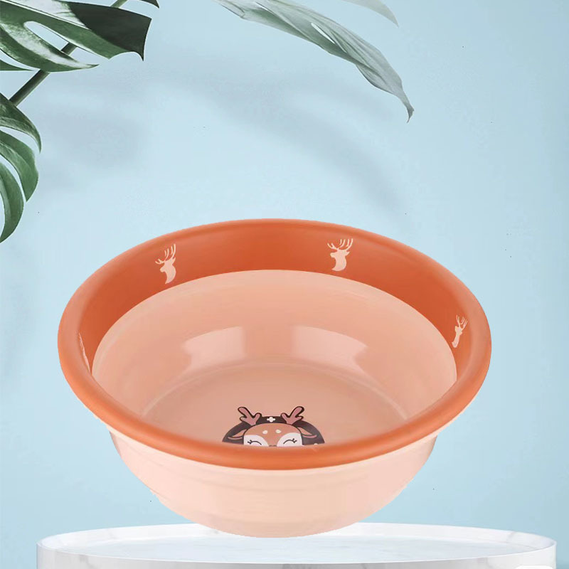 Thickened and deepened, with a high appearance level, it's a cute two-color cartoon plastic basin for children. It can be stacked in the dormitory to save space. It's a sink for washing vegetables details Picture