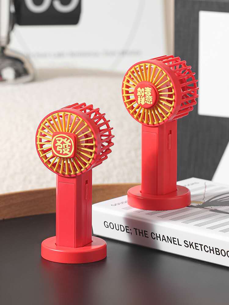 新品便携易带随身不占空间红色动力灯光二档强劲风速电动小风扇详情图7