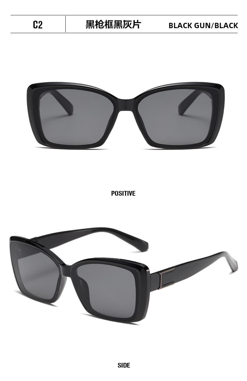 欧美时尚简约百搭方框墨镜个性男女通用太阳镜遮光镜详情10