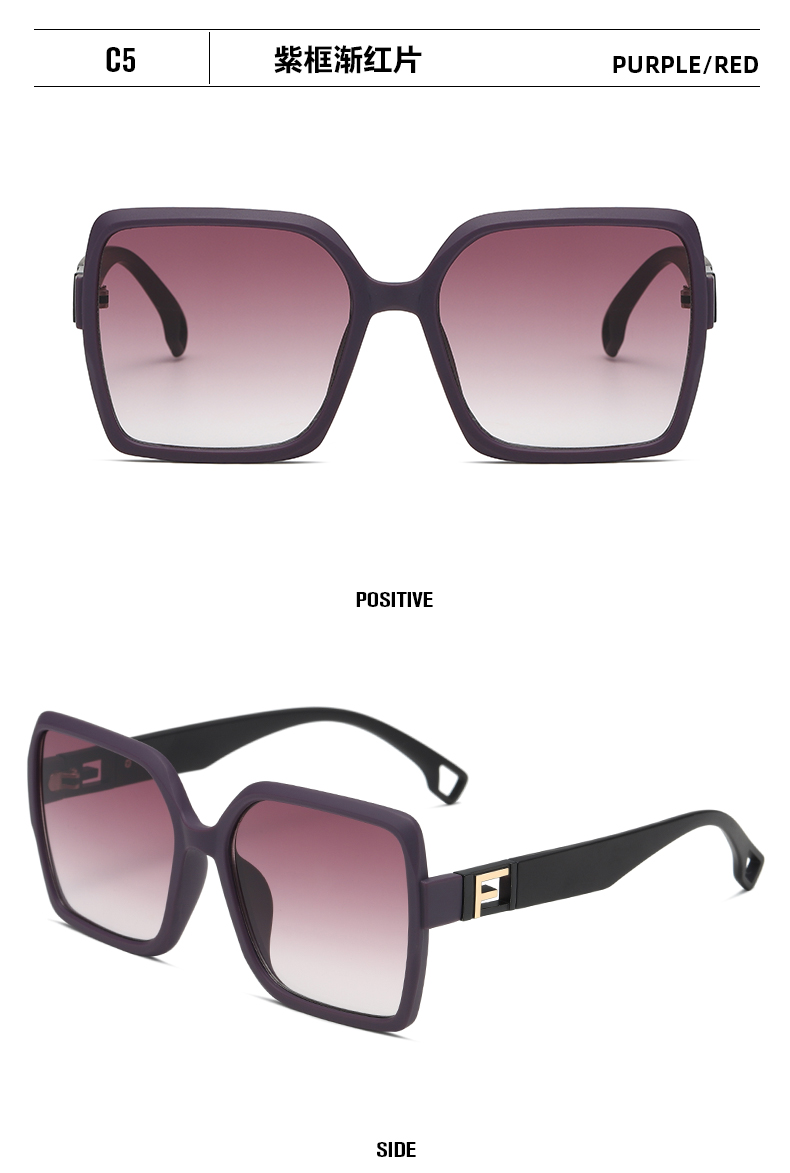 新款大框时尚太阳镜千禧风简约气质墨镜女小香风街拍眼镜详情13