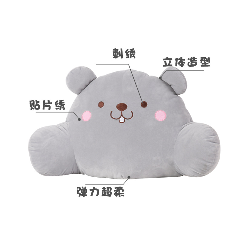 Custom-made sofa backrests on the bed, cartoon animal bed backrests, custom-made cushions, and custom-made cotton-filled cushions from Kanglewu details Picture