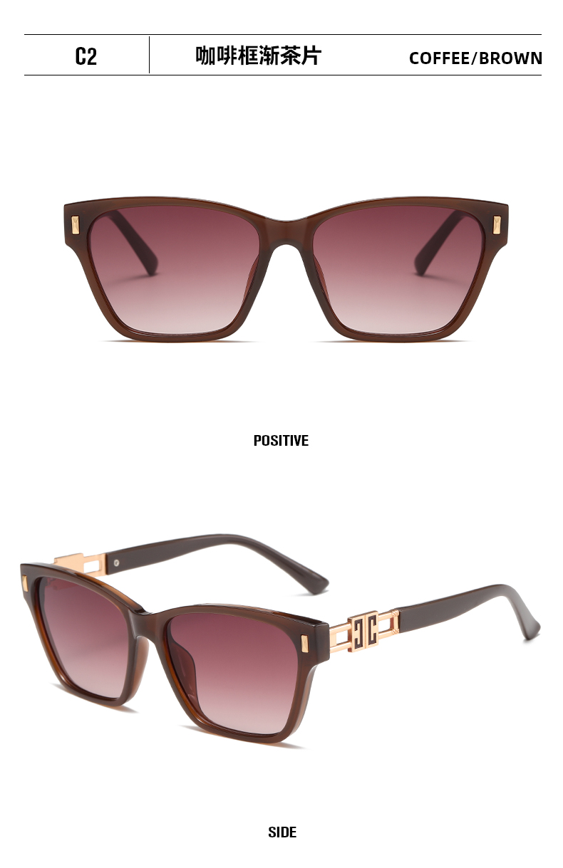 轻奢风潮流时尚大框墨镜 修饰脸型眼镜街拍简约太阳眼镜详情10