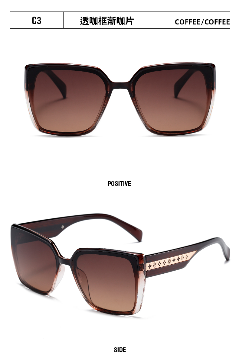 新品时尚太阳眼镜2024大框墨镜PC框女士眼镜遮阳镜详情11