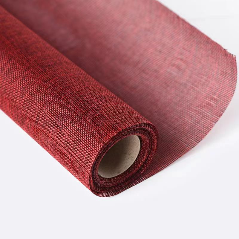 高档彩色亚麻卷麻布材质鲜花花店包装纸手工DIY材料网纱花艺装饰仿麻布产品图