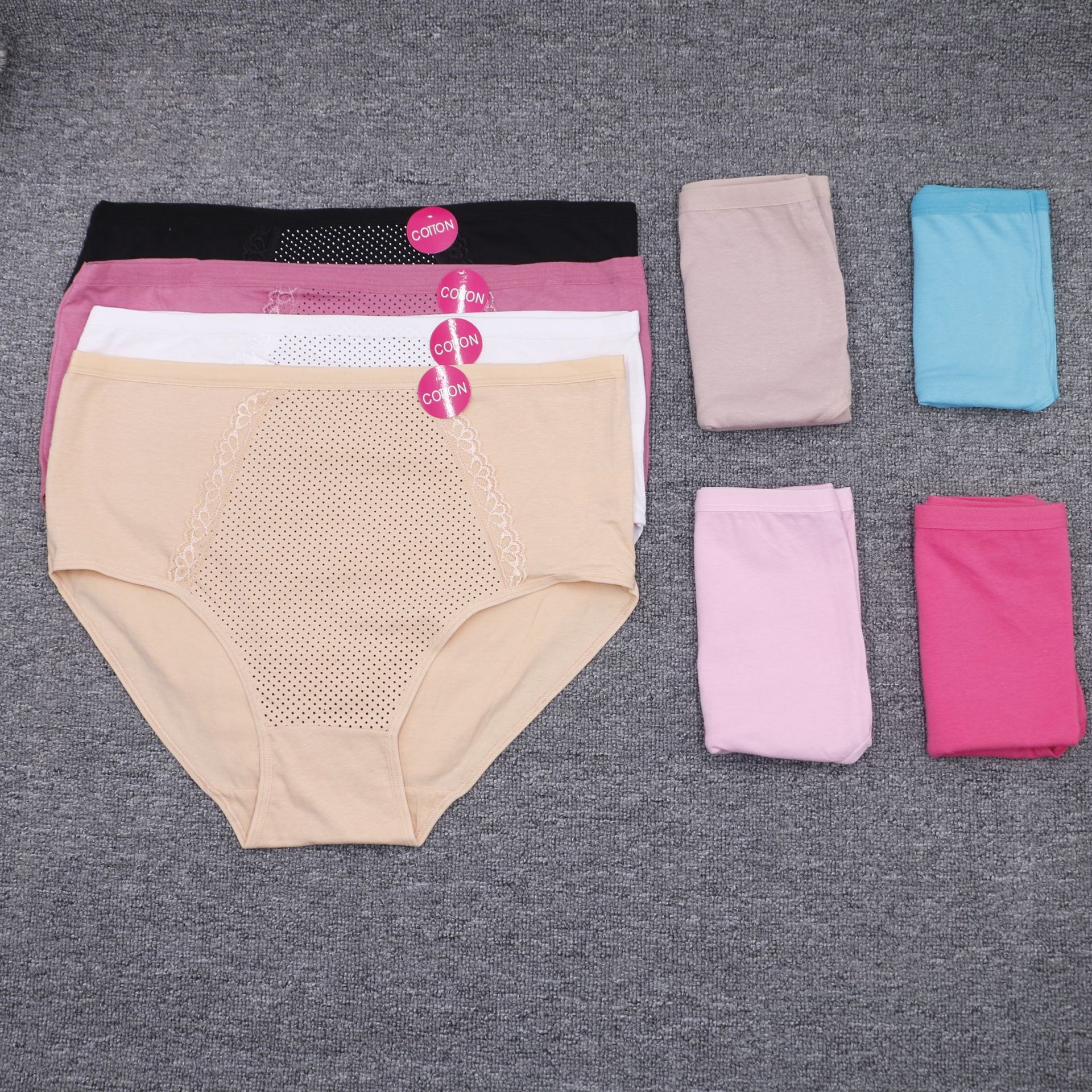 大尺码纯棉内裤夏女全棉抗菌裆薄款透气女士高腰中腰女生短裤批发图