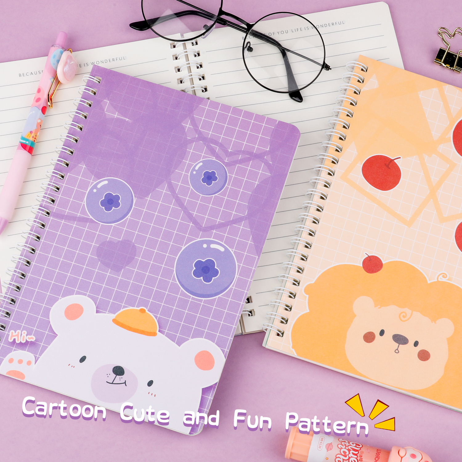 Weibo Stationery Cartoon Cute animal notebook Mini Portable Coil Notebook Student Festival Reward Small gift details Picture