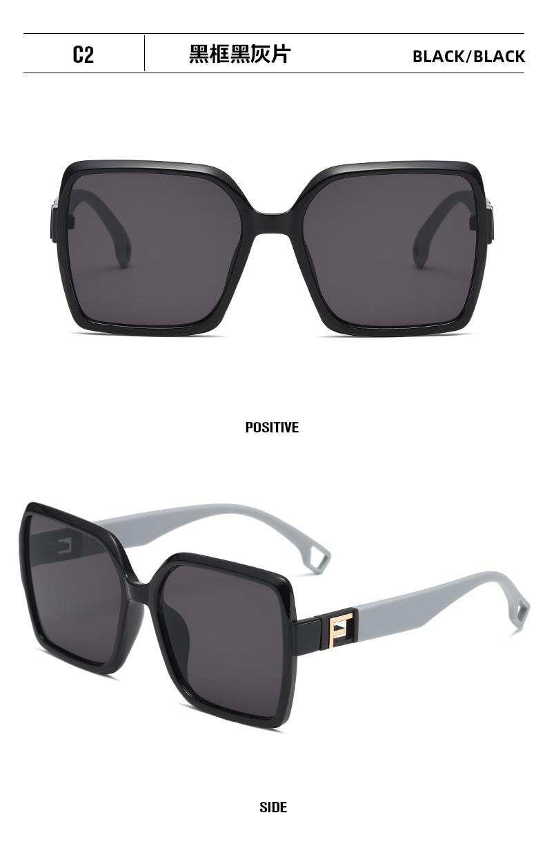 新款大框时尚太阳镜千禧风简约气质墨镜女小香风街拍眼镜详情10