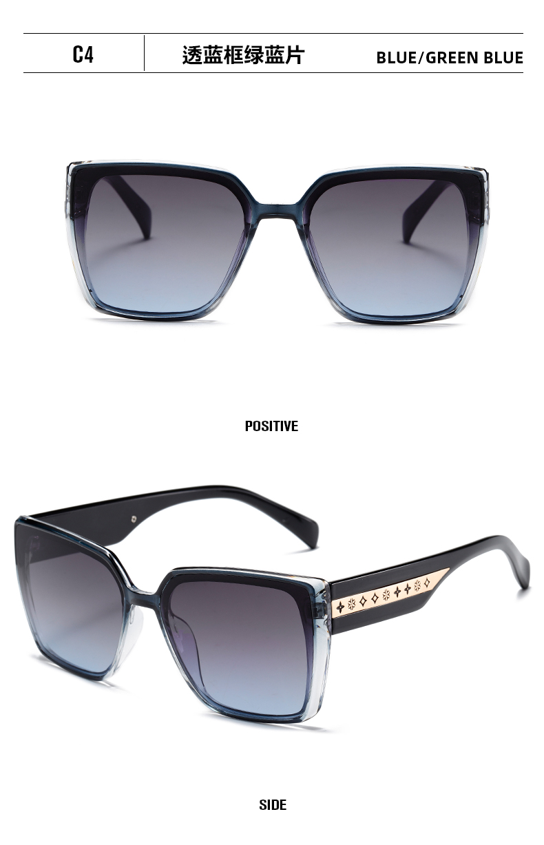 新品时尚太阳眼镜2024大框墨镜PC框女士眼镜遮阳镜详情12