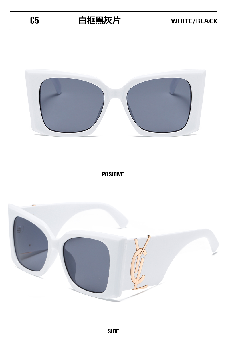 超时尚新款大方框墨镜 太阳镜男女款墨镜潮ins时尚宽镜腿太阳眼镜详情13