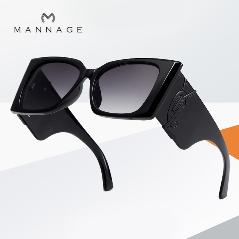 超时尚新款大方框墨镜 太阳镜男女款墨镜潮ins时尚宽镜腿太阳眼镜