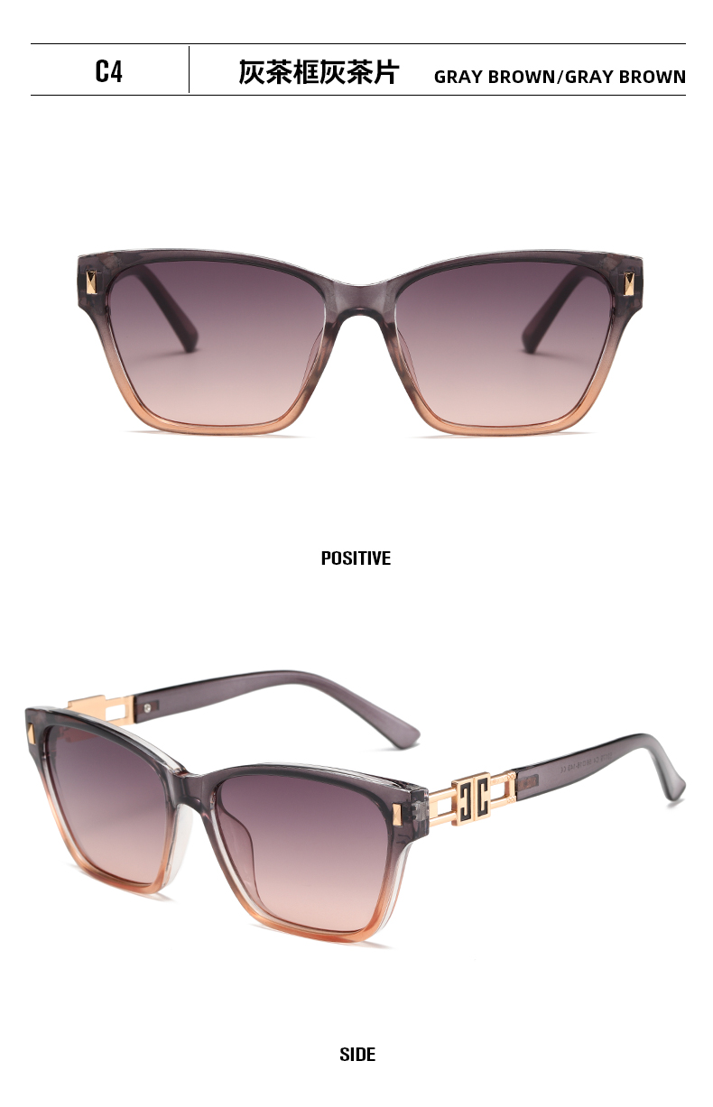 轻奢风潮流时尚大框墨镜 修饰脸型眼镜街拍简约太阳眼镜详情12