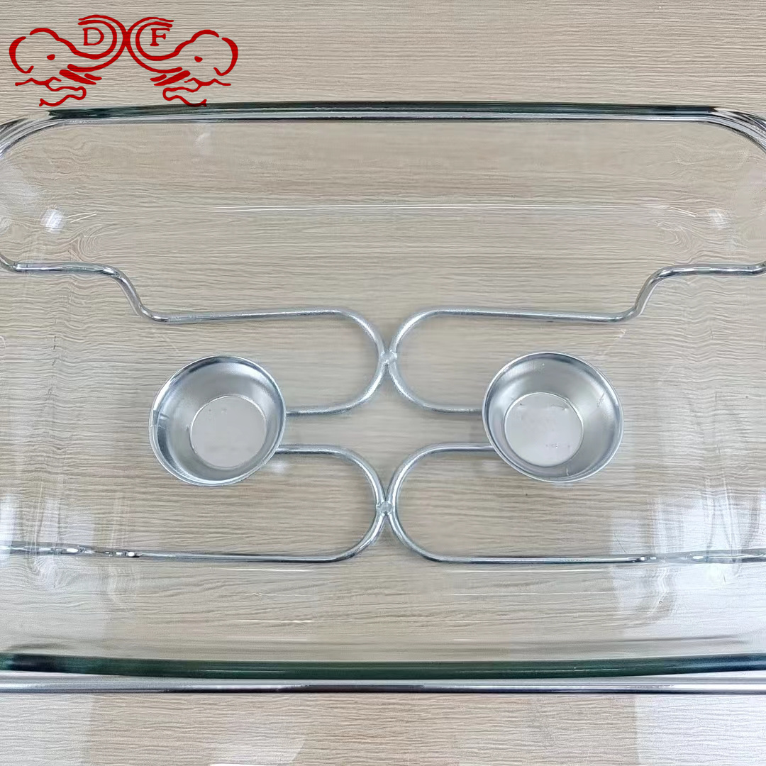 DF68093 Hotel Restaurant Deep Soup Pot Glass Open Flame Candle Alcohol Rectangular Glass Dining stove DF TRADINGHOUSE Application Scenario