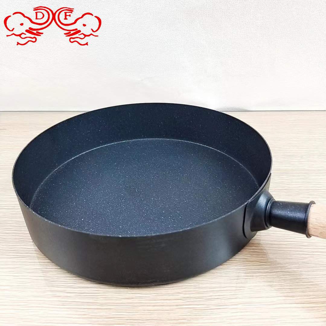 DF99118 Sticky pan, frying pan, wok, Extra thick, large capacity, double ears, household universal, handle, anti-sticking, Japanese and Korean wheat stone pan, DF TRADINGHOUSE Specification image