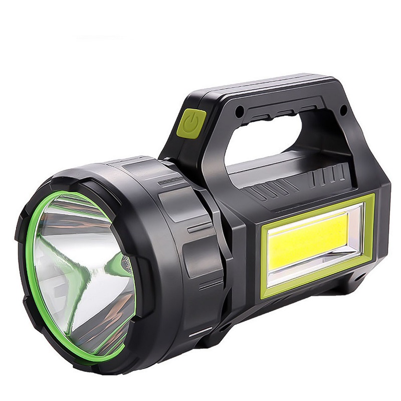 Solar-powered searchlight, outdoor multi-functional flashlight, USB charging red light warning light, portable emergency light, solar-powered hand-held light, T95 flashlight, COB work searchlight Item Picture